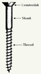 wood screw Diagram